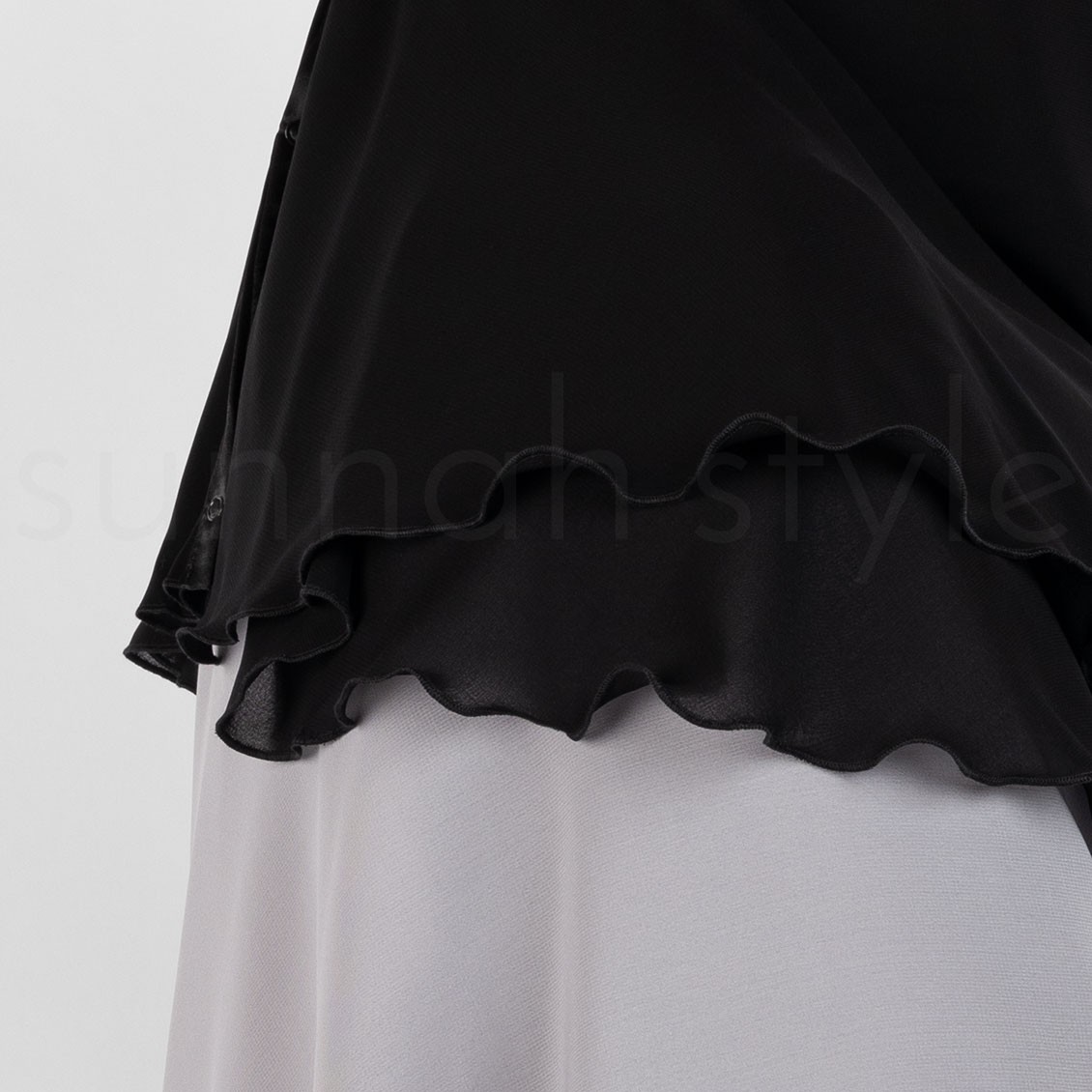 Sunnah Style One Layer Snapp Niqab Black
